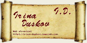 Irina Duškov vizit kartica